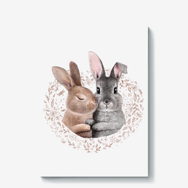 Холст «Семья кроликов»