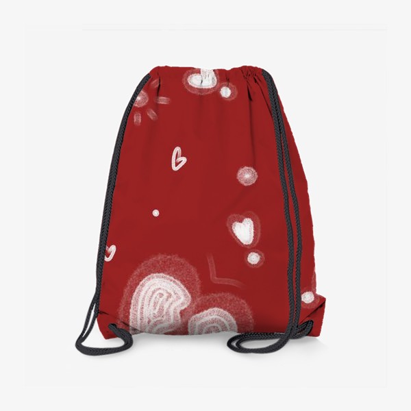 Рюкзак «белые сердца на красном фоне паттерн на день святого валентина»
