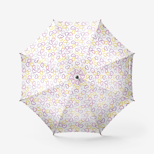 Зонт «Пастельный паттерн Цветные сердечки - колечки»
