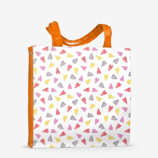 Сумка-шоппер «Пастельный паттерн Цветные сердечки»