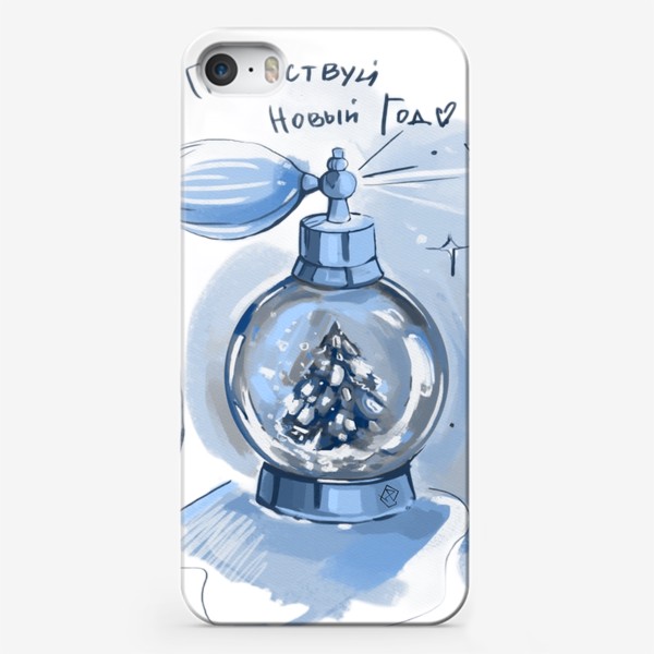 Чехол iPhone «Запах Нового года (без фона)_Blue»
