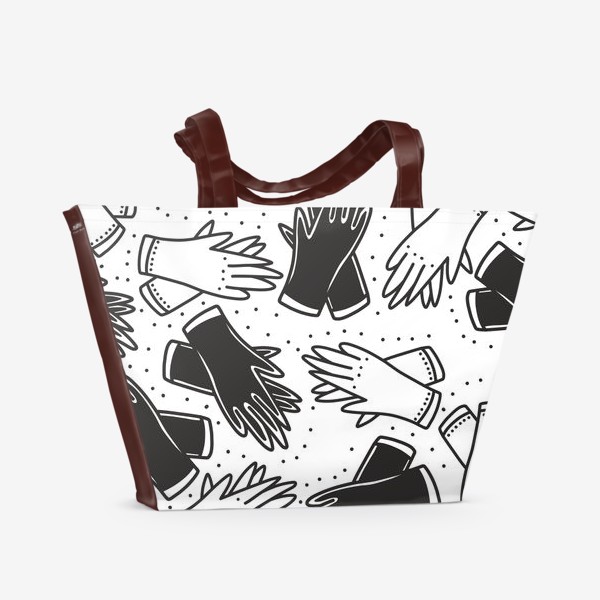 Пляжная сумка «черно-белые перчатки»
