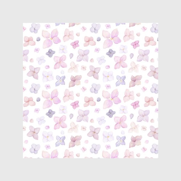 Шторы &laquo;Акварельный нарисованный вручную бесшовный фон с нежными иллюстрациями абстрактных цветов сирени. Фиолетовый, розовый&raquo;