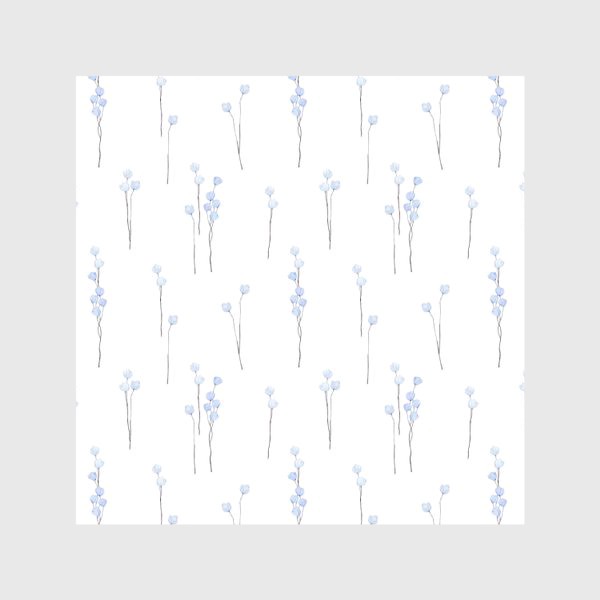 Скатерть &laquo;Акварельный нарисованный вручную весенний бесшовный фон с нежными иллюстрациями абстрактных голубых и синих цветов&raquo;