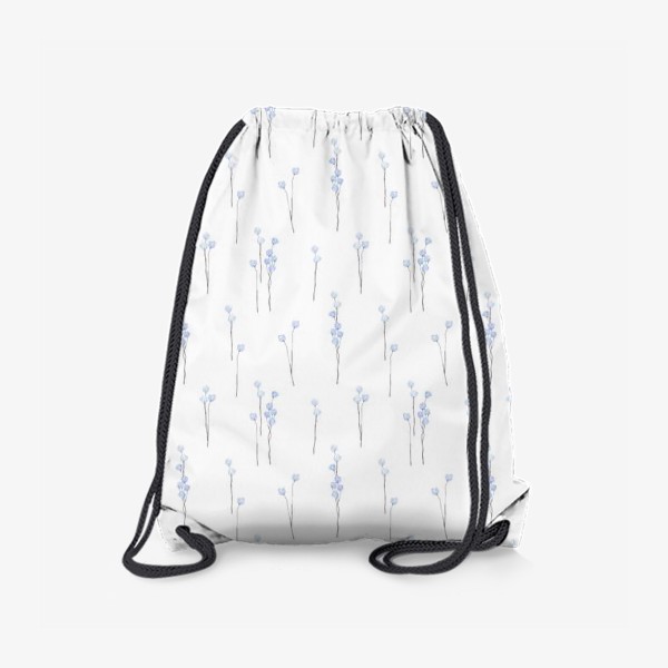 Рюкзак «Акварельный нарисованный вручную весенний бесшовный фон с нежными иллюстрациями абстрактных голубых и синих цветов»