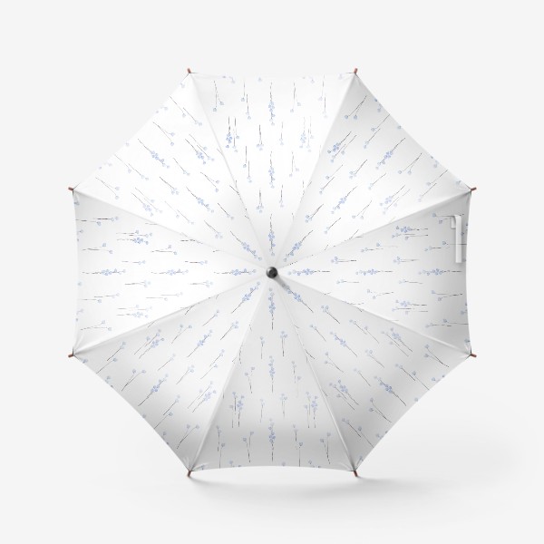 Зонт «Акварельный нарисованный вручную весенний бесшовный фон с нежными иллюстрациями абстрактных голубых и синих цветов»
