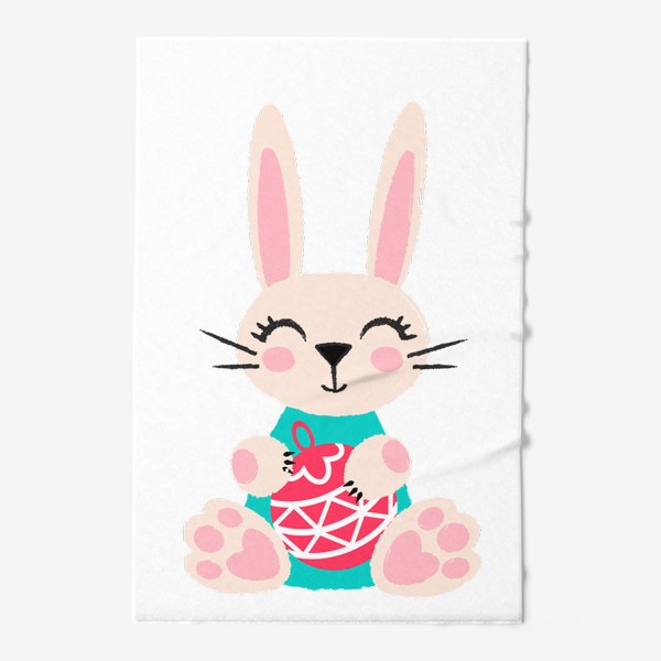 Полотенце «Новогодний милый кролик с ёлочным шаром»
