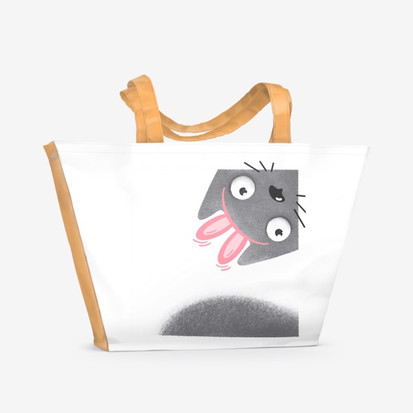 Пляжная сумка «Кот с ушами зайца следит за тобой»