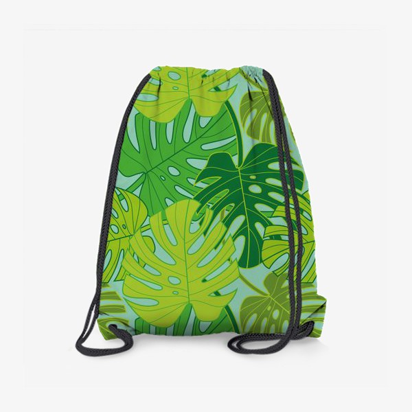 Рюкзак «яркий узор с большими резными листьями»