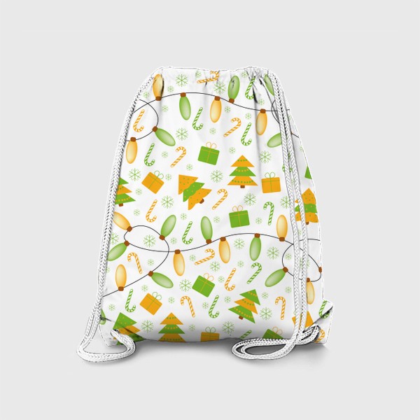 Рюкзак «Желто-зеленый новогодний паттерн»