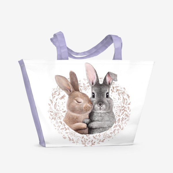 Пляжная сумка «Семья кроликов»