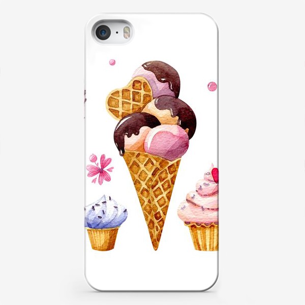 Чехол iPhone «Розовые сладости. Мороженое.»
