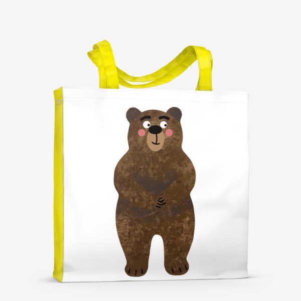 Сумка-шоппер «Милый медведь Стоящий мишка Коричневый медвежонок»
