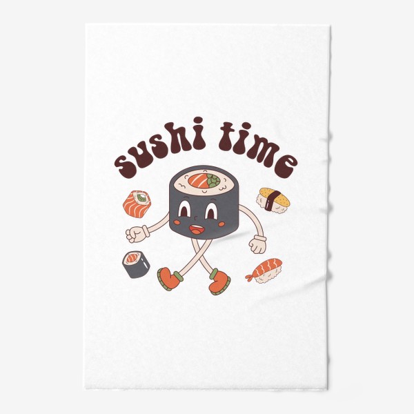 Полотенце &laquo;время суши | sushi time | суши в ретро стиле&raquo;