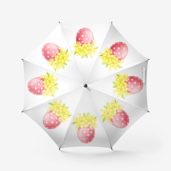 Зонт «Пасхальное яйцо с цветами мимозы»