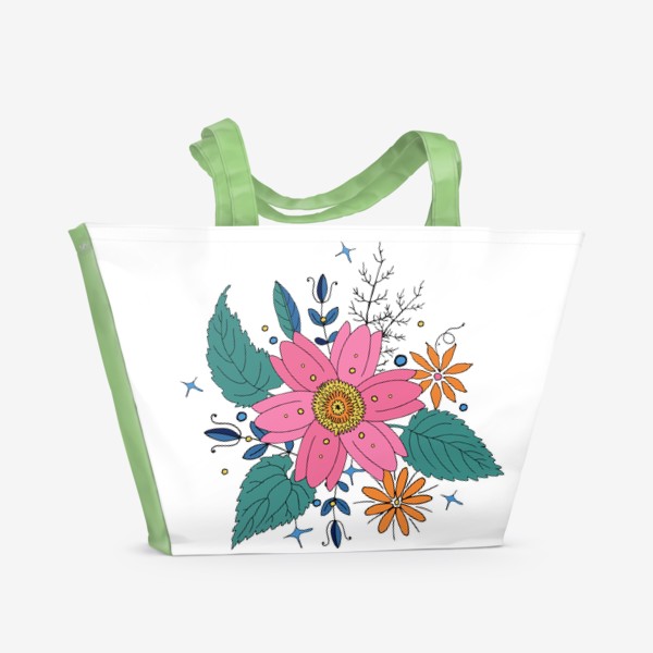 Пляжная сумка «Цветок шиповника »