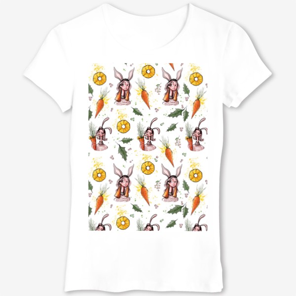 Футболка «Девочки зайки, ананасы и морковки»
