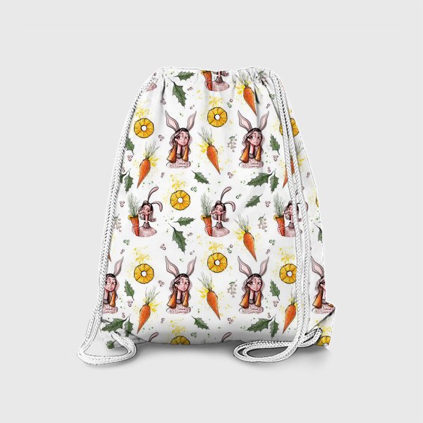 Рюкзак «Девочки зайки, ананасы и морковки»