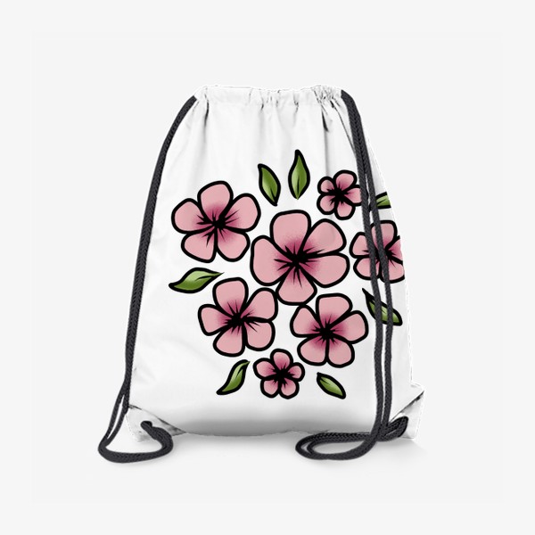 Рюкзак «Цветы сакуры в дудл стиле»