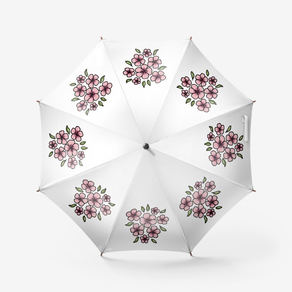 Зонт «Цветы сакуры в дудл стиле»