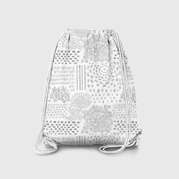 Рюкзак «Нарисованный вручную абстрактный бесшовный фон с карандашными штриховками. Разные виды штрихов, скетч»