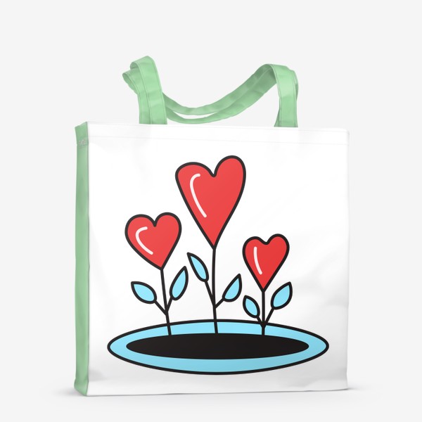 Сумка-шоппер «Сердечки цветы»