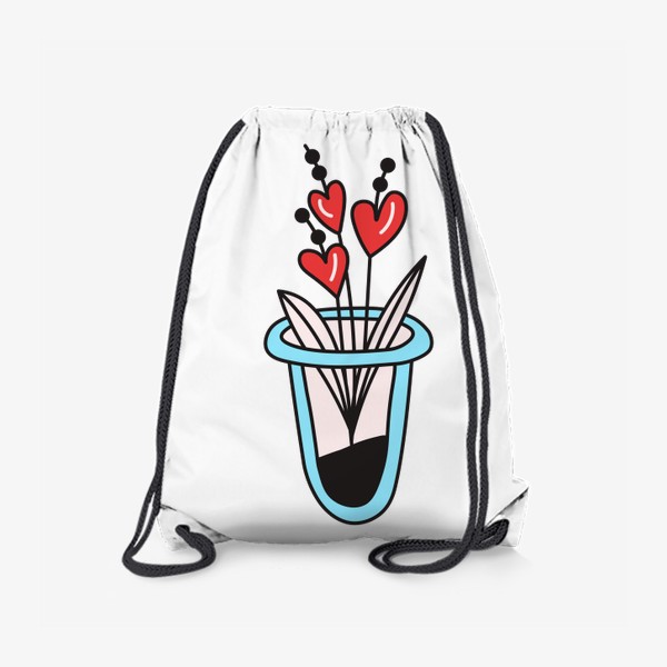 Рюкзак «Букет из сердечек в вазе»