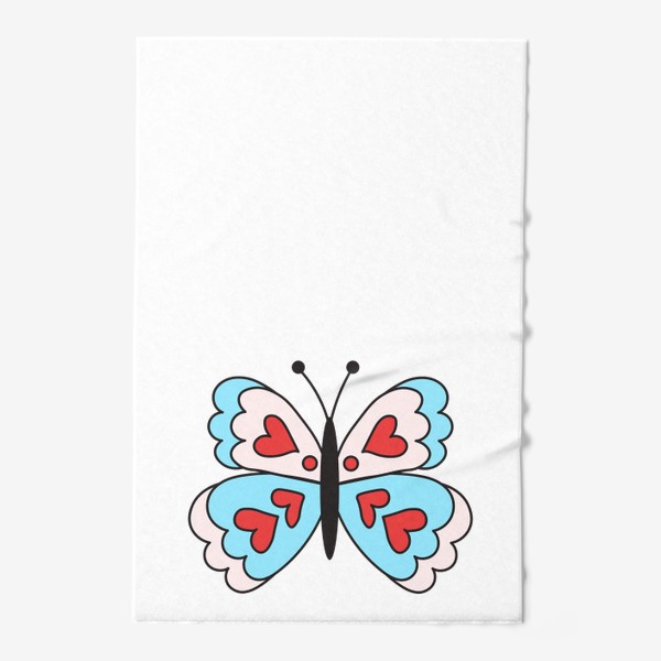Полотенце «Бабочка сердечки любовь»