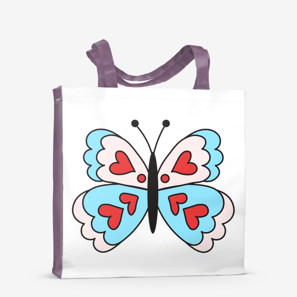 Сумка-шоппер «Бабочка сердечки любовь»