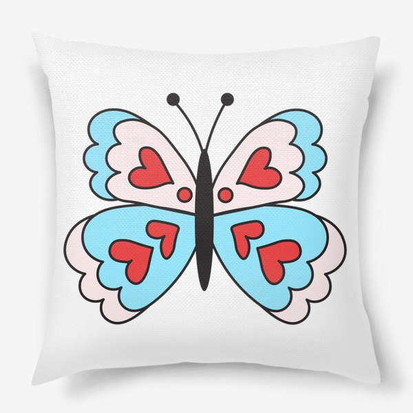 Подушка «Бабочка сердечки любовь»