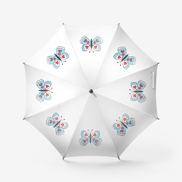 Зонт «Бабочка сердечки любовь»