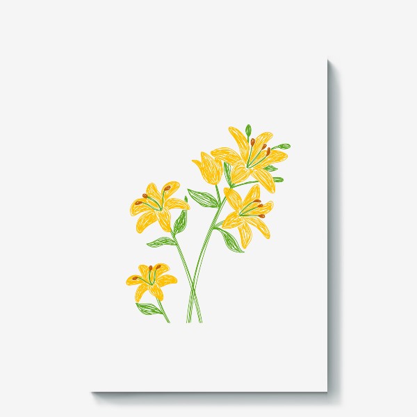 Холст «Лилии. Букет желтых цветов»