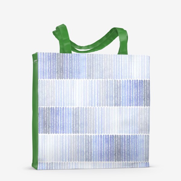 Сумка-шоппер «Акварельный нарисованный вручную бесшовный абстрактный фон с голубыми и синими полосками. Градиент, растяжка»