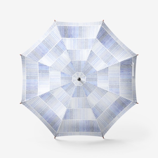 Зонт «Акварельный нарисованный вручную бесшовный абстрактный фон с голубыми и синими полосками. Градиент, растяжка»