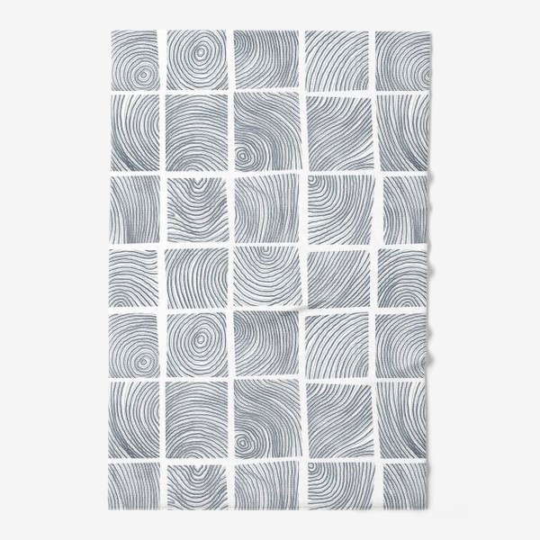Полотенце «Акварельный нарисованный вручную бесшовный абстрактный фон с квадратными срубами дерева. Стильная текстура дерева»