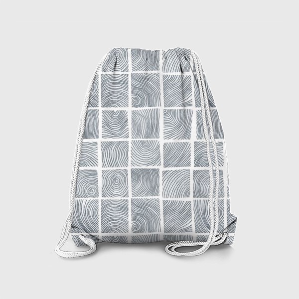 Рюкзак «Акварельный нарисованный вручную бесшовный абстрактный фон с квадратными срубами дерева. Стильная текстура дерева»
