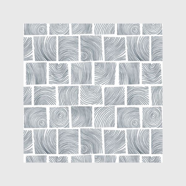 Шторы «Акварельный нарисованный вручную бесшовный абстрактный фон с квадратными срубами дерева. Стильная текстура дерева»