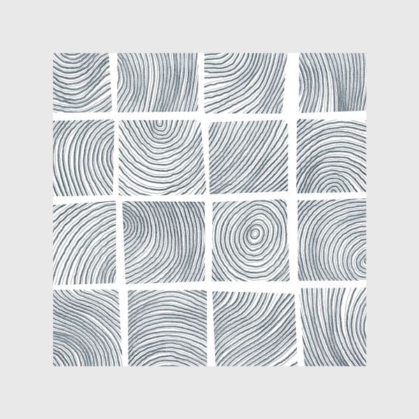 Шторы «Акварельная нарисованная вручную абстрактная иллюстрация с квадратными срубами дерева. Стильная текстура дерева»
