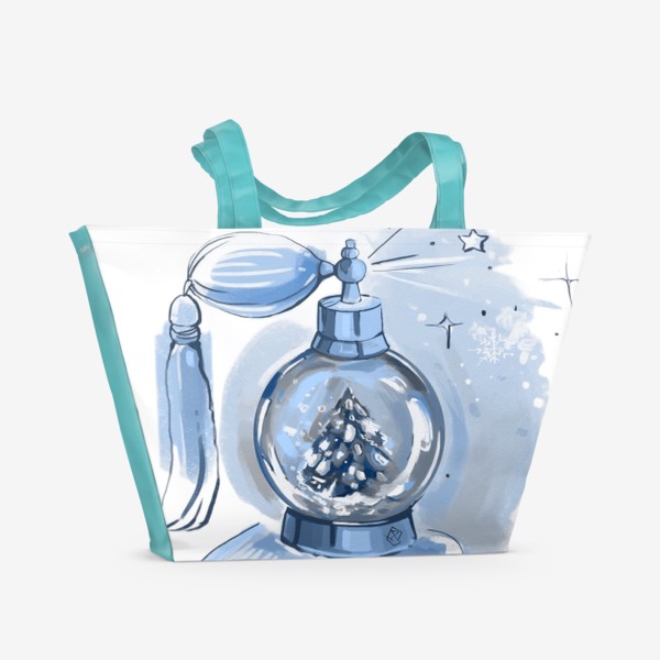Пляжная сумка «Запах Нового года (без фона)_Blue»