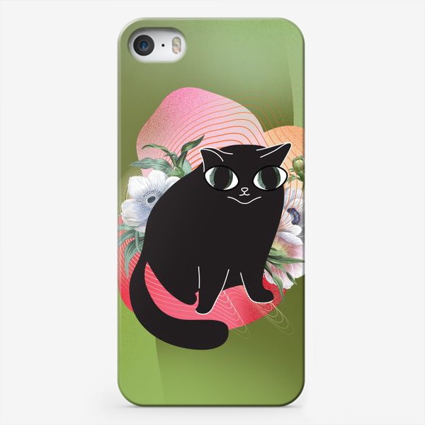 Чехол iPhone «Котик охотится в лесу»