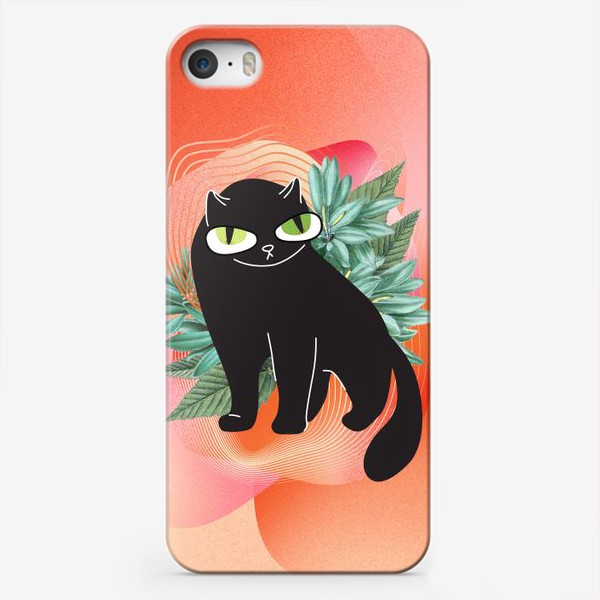 Чехол iPhone «Котик злится в саду»