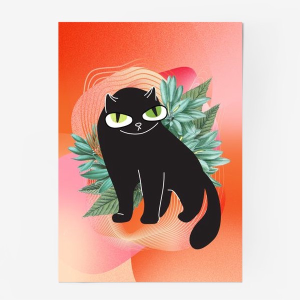 Постер «Котик злится в саду»