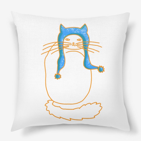 Подушка «Кот в синей шапке»