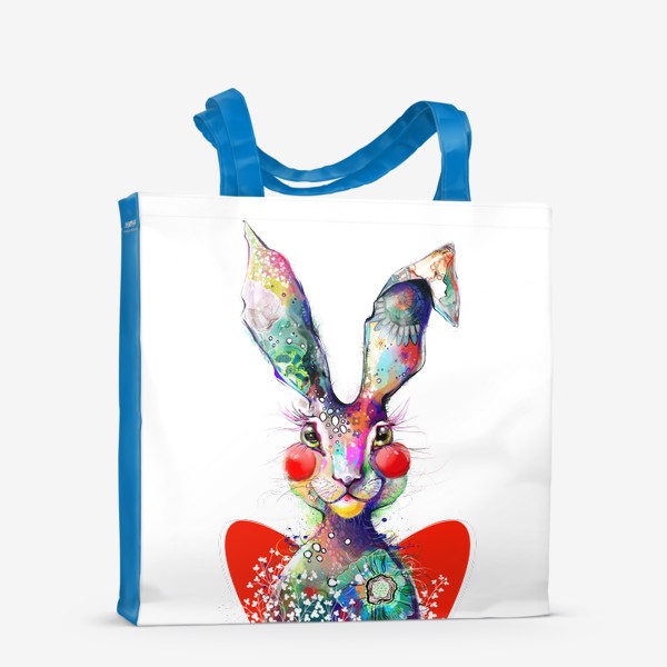 Сумка-шоппер «Акварельный заяц с сердцем»