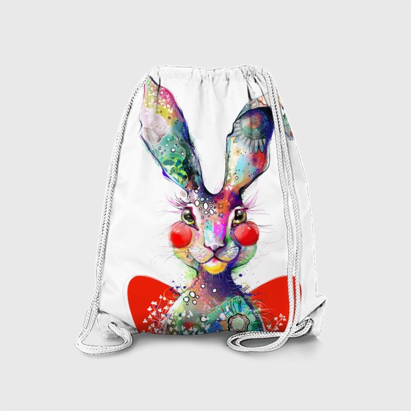 Рюкзак «Акварельный заяц с сердцем»