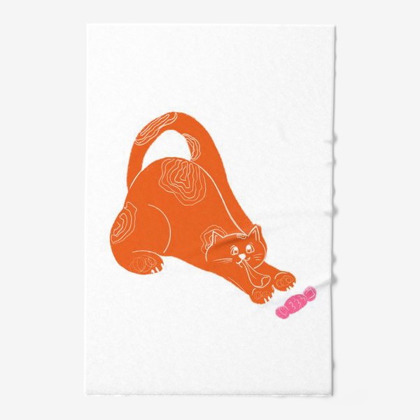 Полотенце «Оранжевый смешной кот»