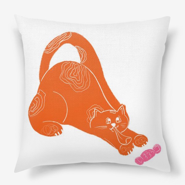 Подушка «Оранжевый смешной кот»