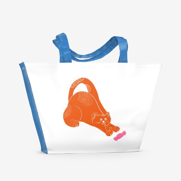 Пляжная сумка «Оранжевый смешной кот»