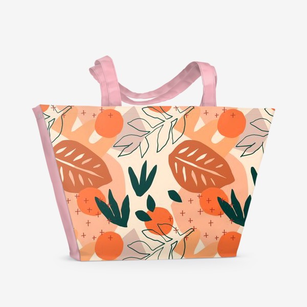 Пляжная сумка «Апельсины и листья»