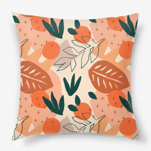 Подушка «Апельсины и листья»